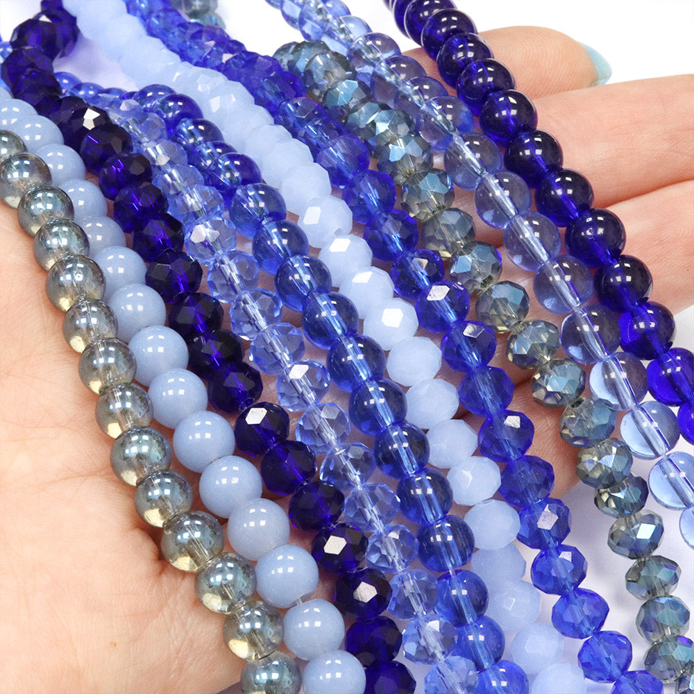 Glass Bead Bundle Blue - 10 Strands