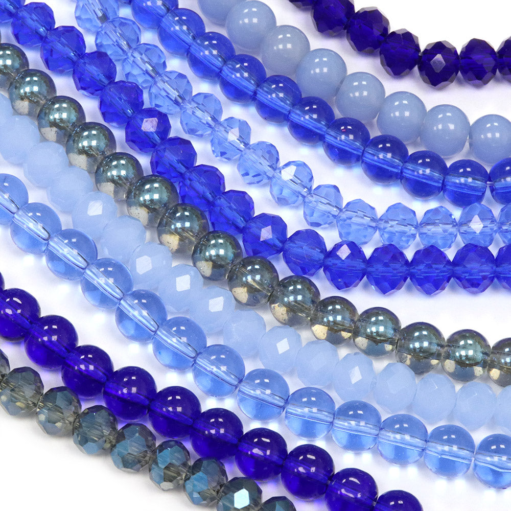 Glass Bead Bundle Blue - 10 Strands