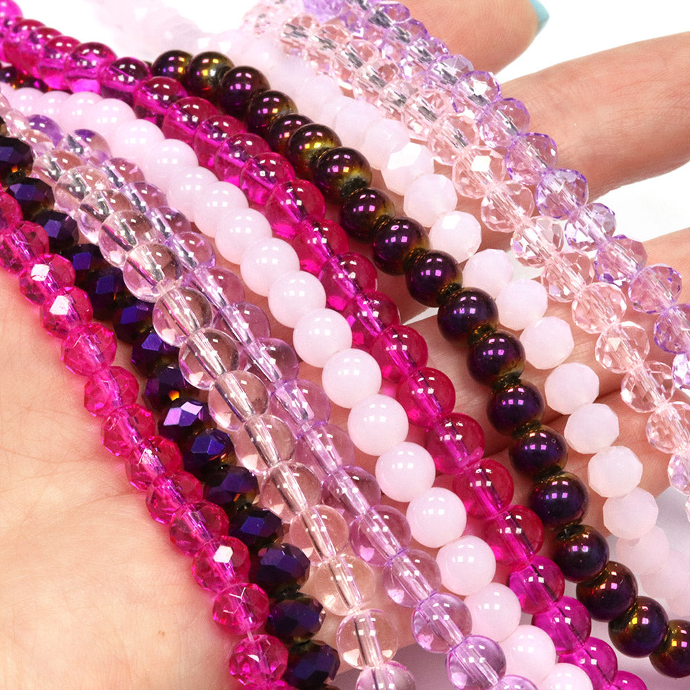 Glass Bead Bundle Pink - 10 Strands