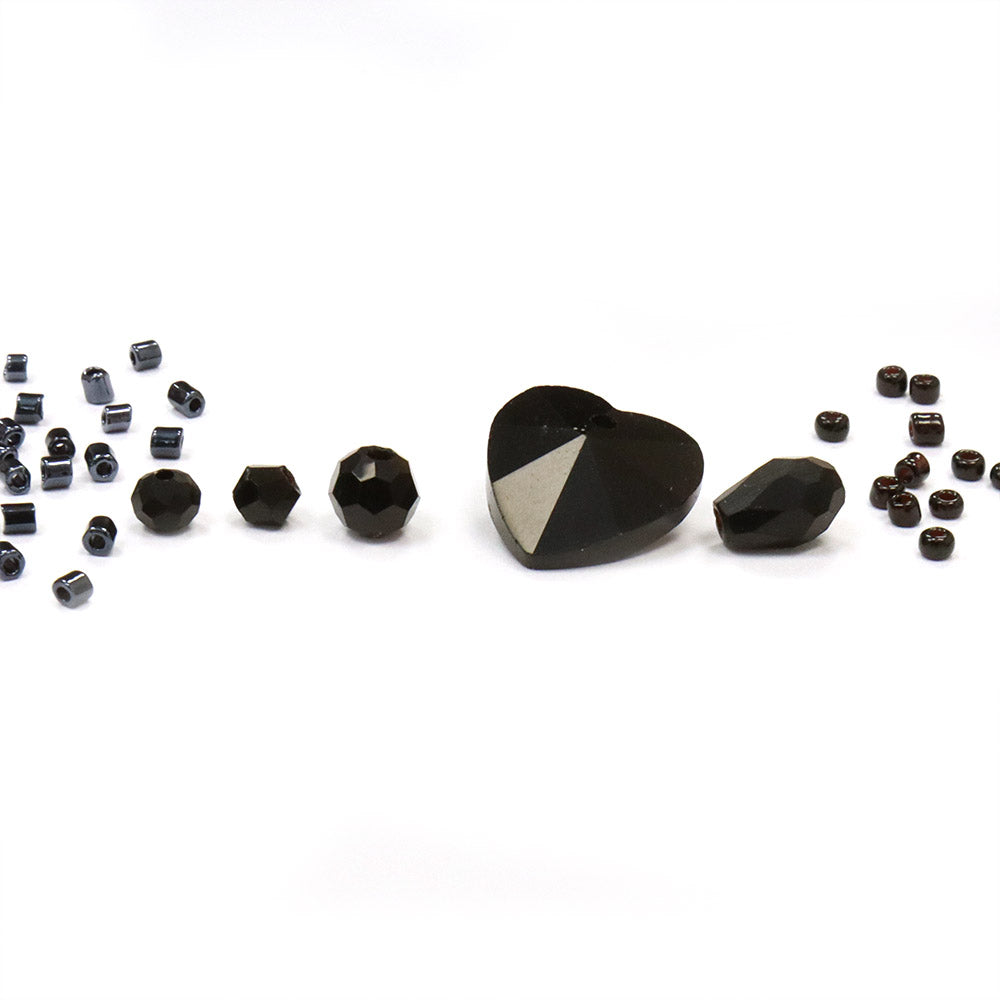 Glass Beads Box Black 120x95mm - Pack of 1