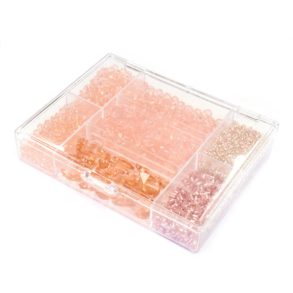 Glass Beads Box Pink 120x95mm - Pack of 1