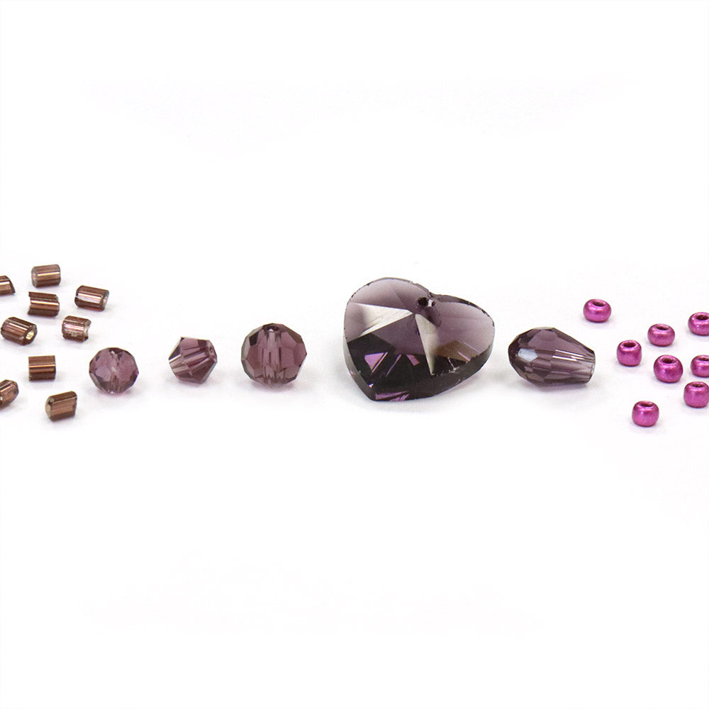 Glass Beads Box Purple 120x95mm - Pack of 1