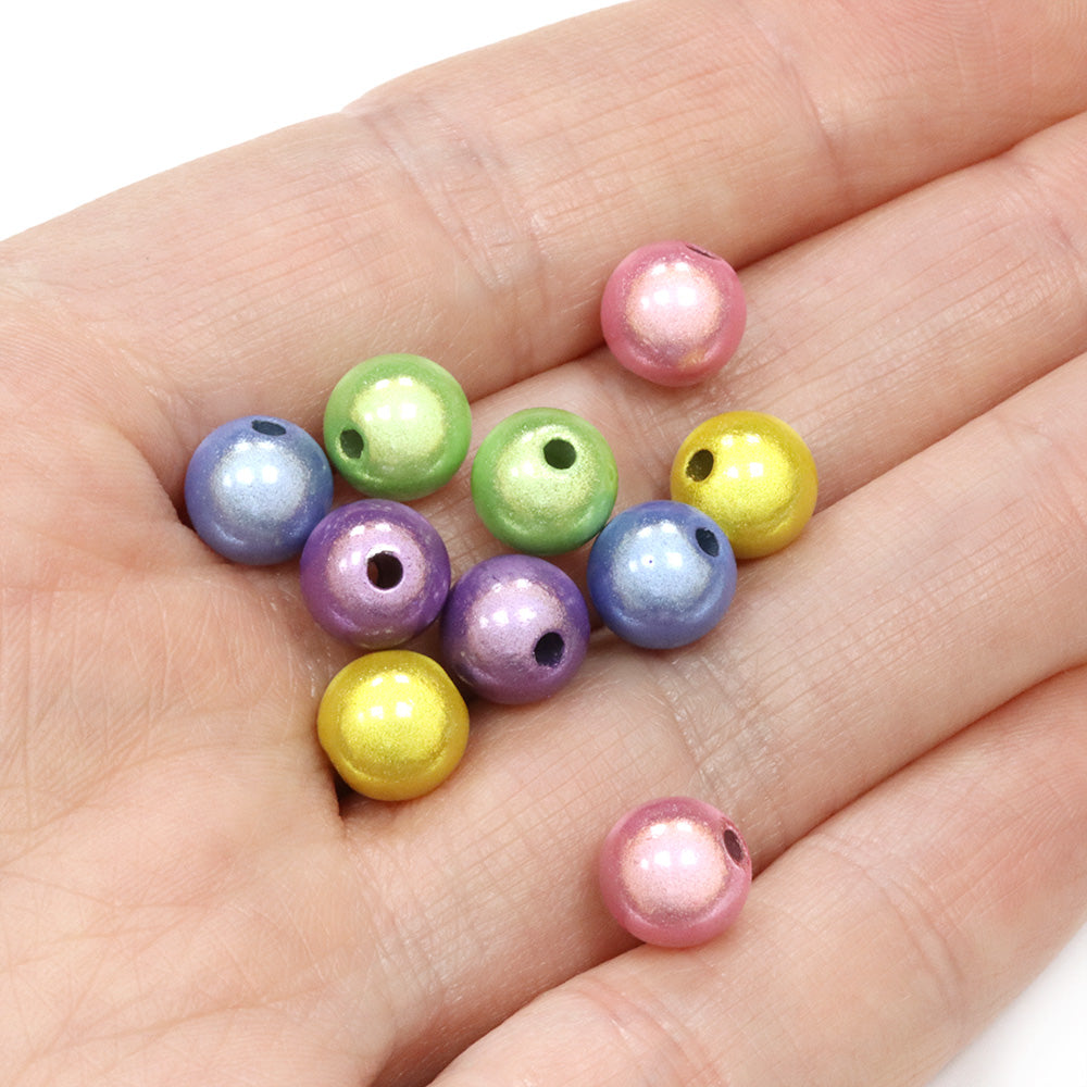 Miracle Bead Spring Mix Plastic Round 8mm-Pack of 50