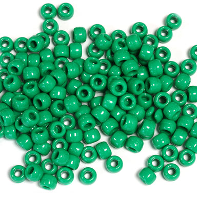 kids plastic green coloured  pony beads with large holes