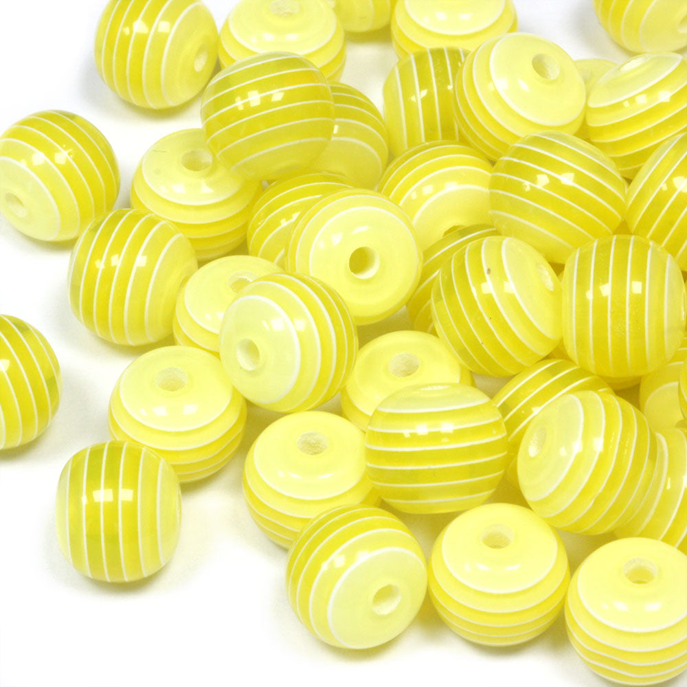 Resin Stripy Rounds 10mm Mix Bundle - Pack of 6