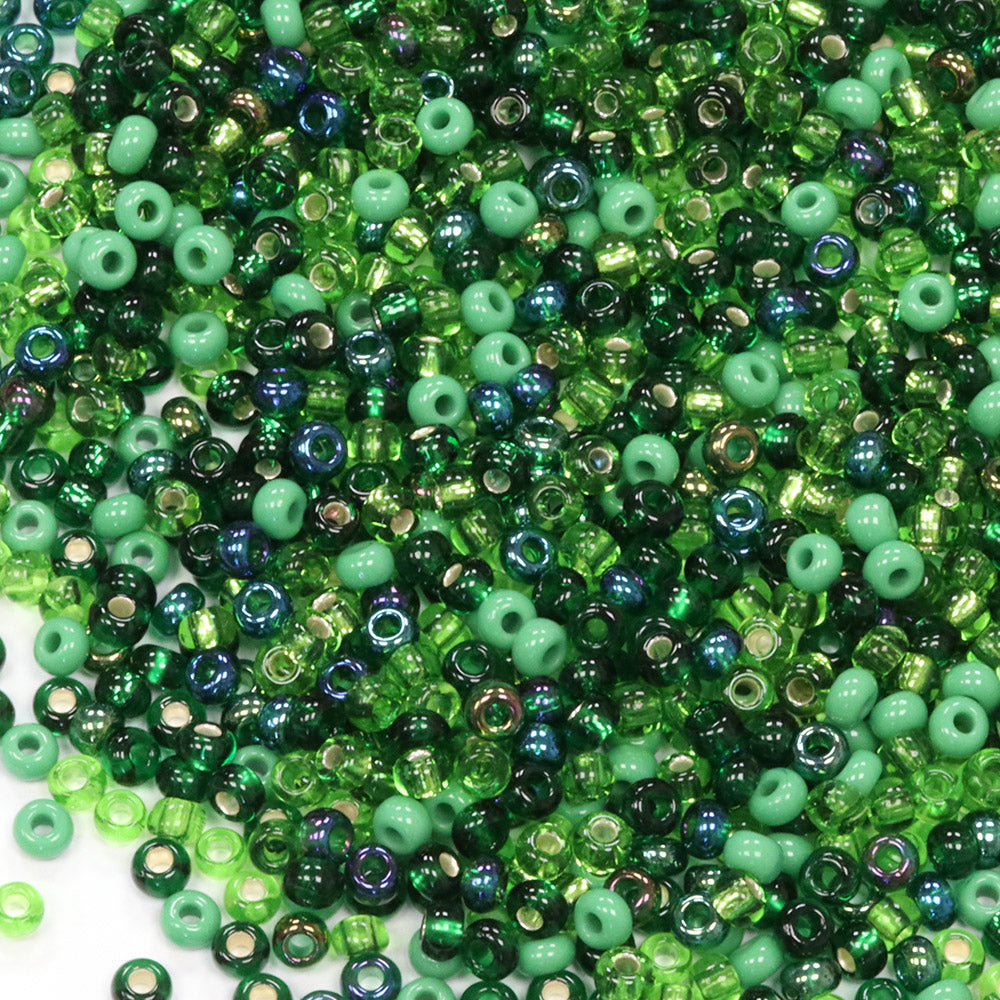 Seed Bead Green Mix 8/0 - Pack of 50g