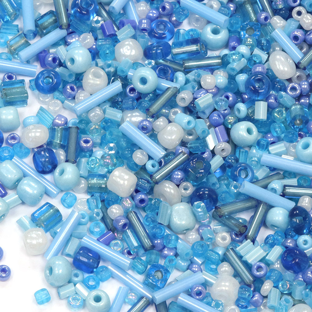 Seed Bead Mix Turquoise  - Pack of 30g