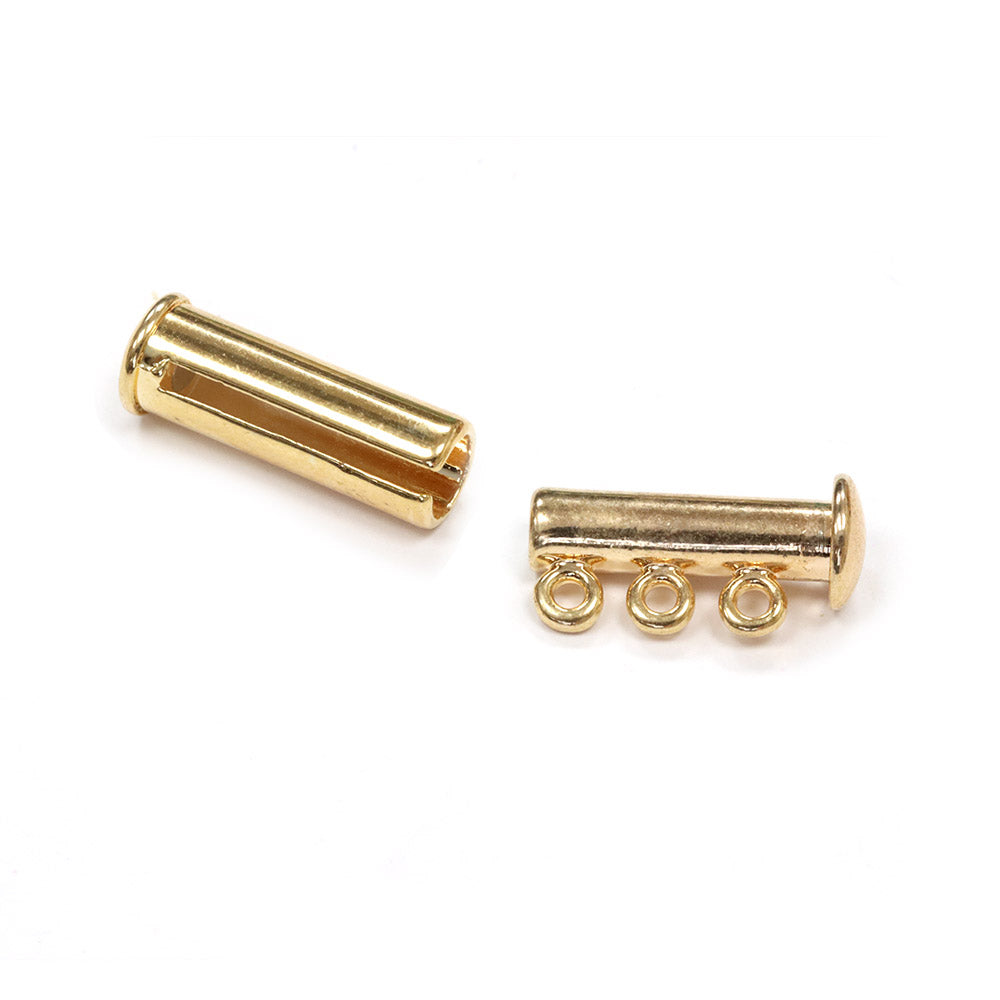 Magnetic Slider Clasp Gold Plated 19.5x10.5mm - Pack of 2