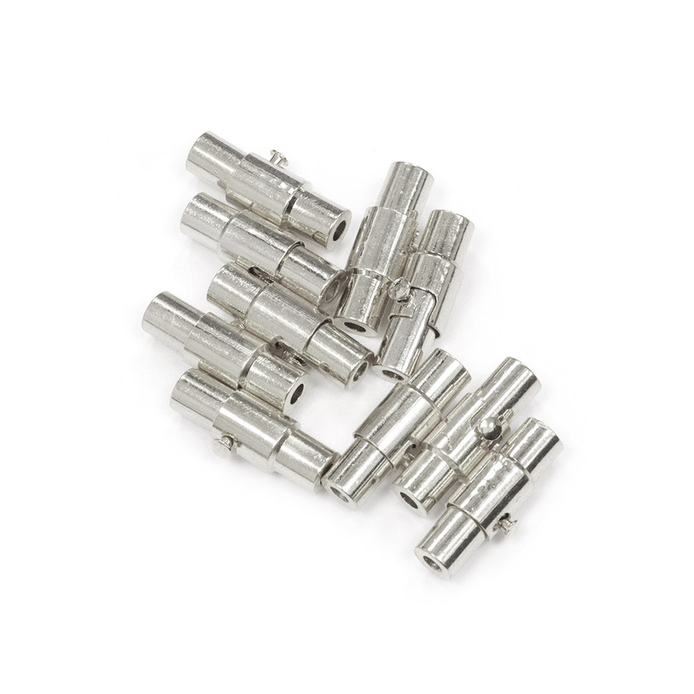 Twist Magnetic Clasp Silver Plated 15mm - Pack of 10
