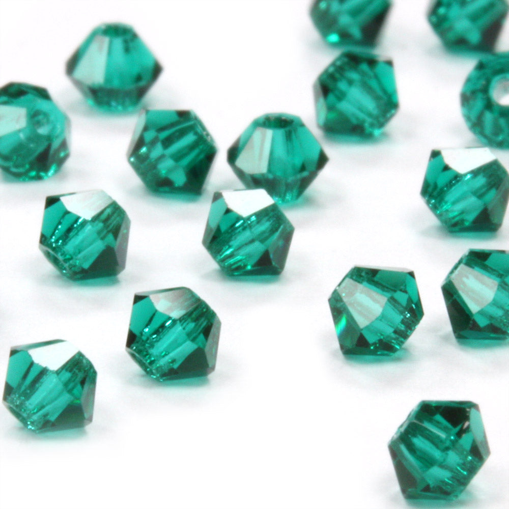 Preciosa Emerald Bicone 3mm - Pack of 20