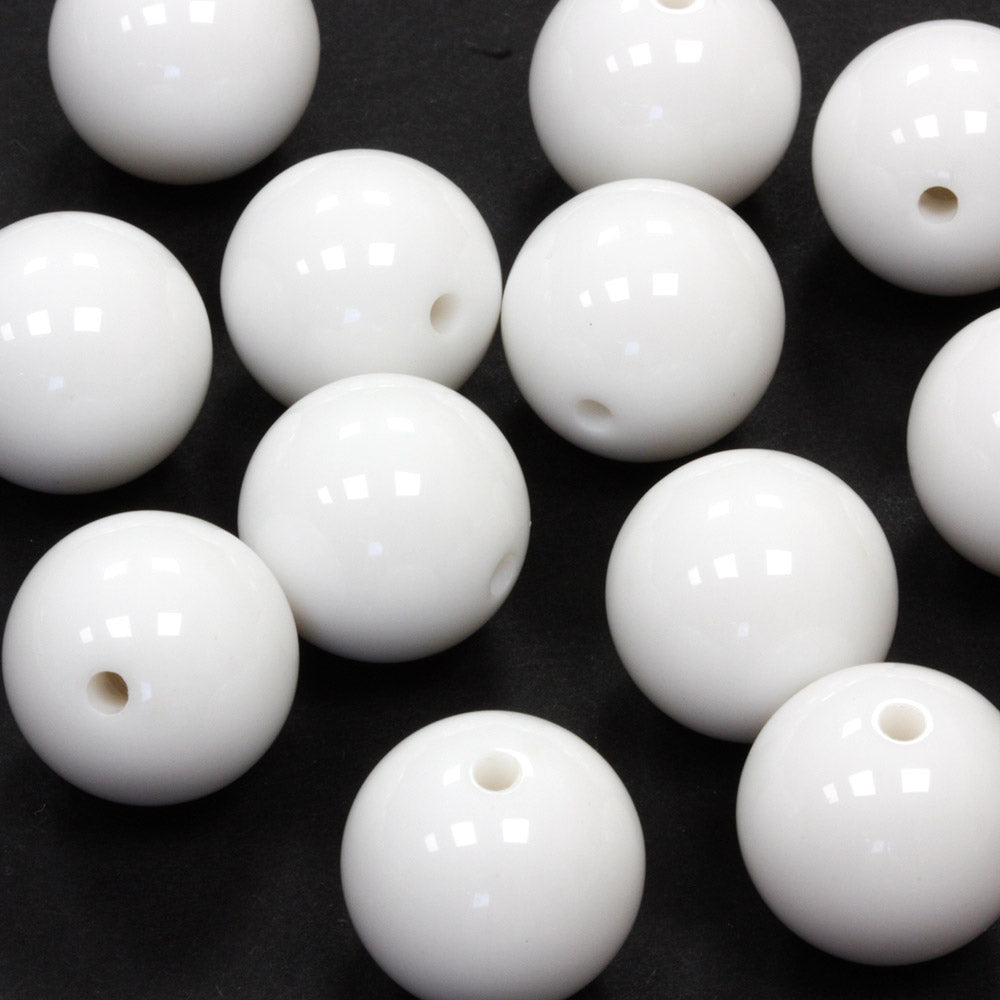 Acrylic Rounds 16mm Ice Cream White - Pack of 20