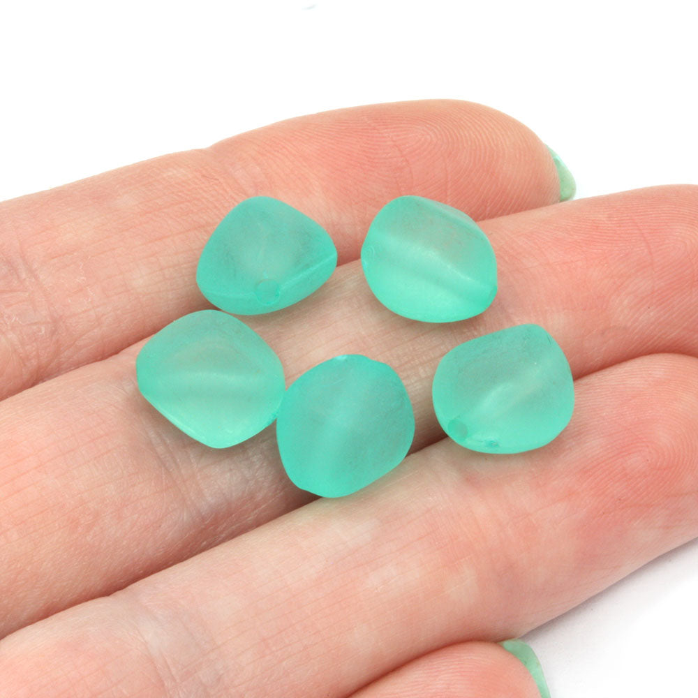 Frosted Acrylic Pyramids 10x7mm Turquoise - Pack of 100