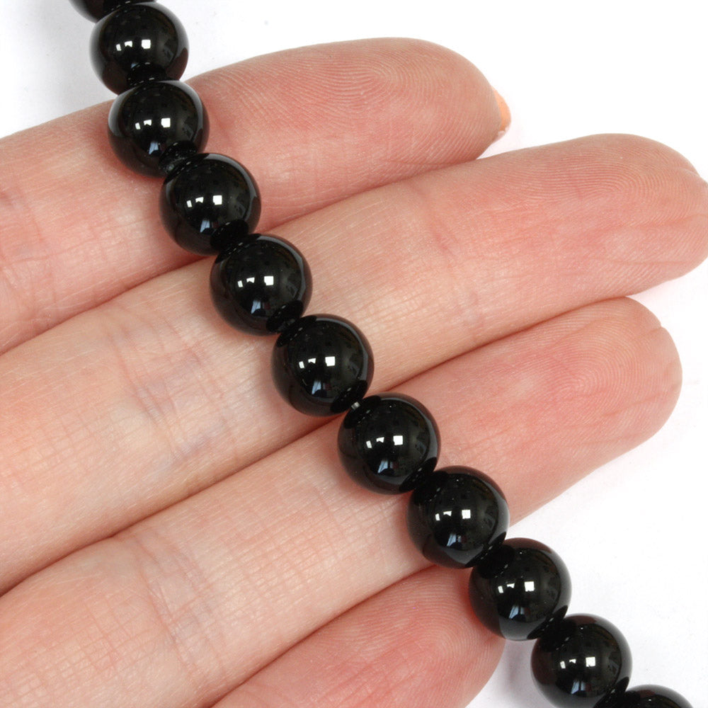 Black Onyx 8mm Rounds - String of 35cm