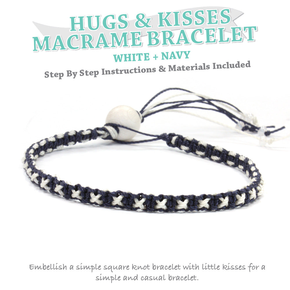 Hugs and Kisses Macrame Bracelet Kit Navy