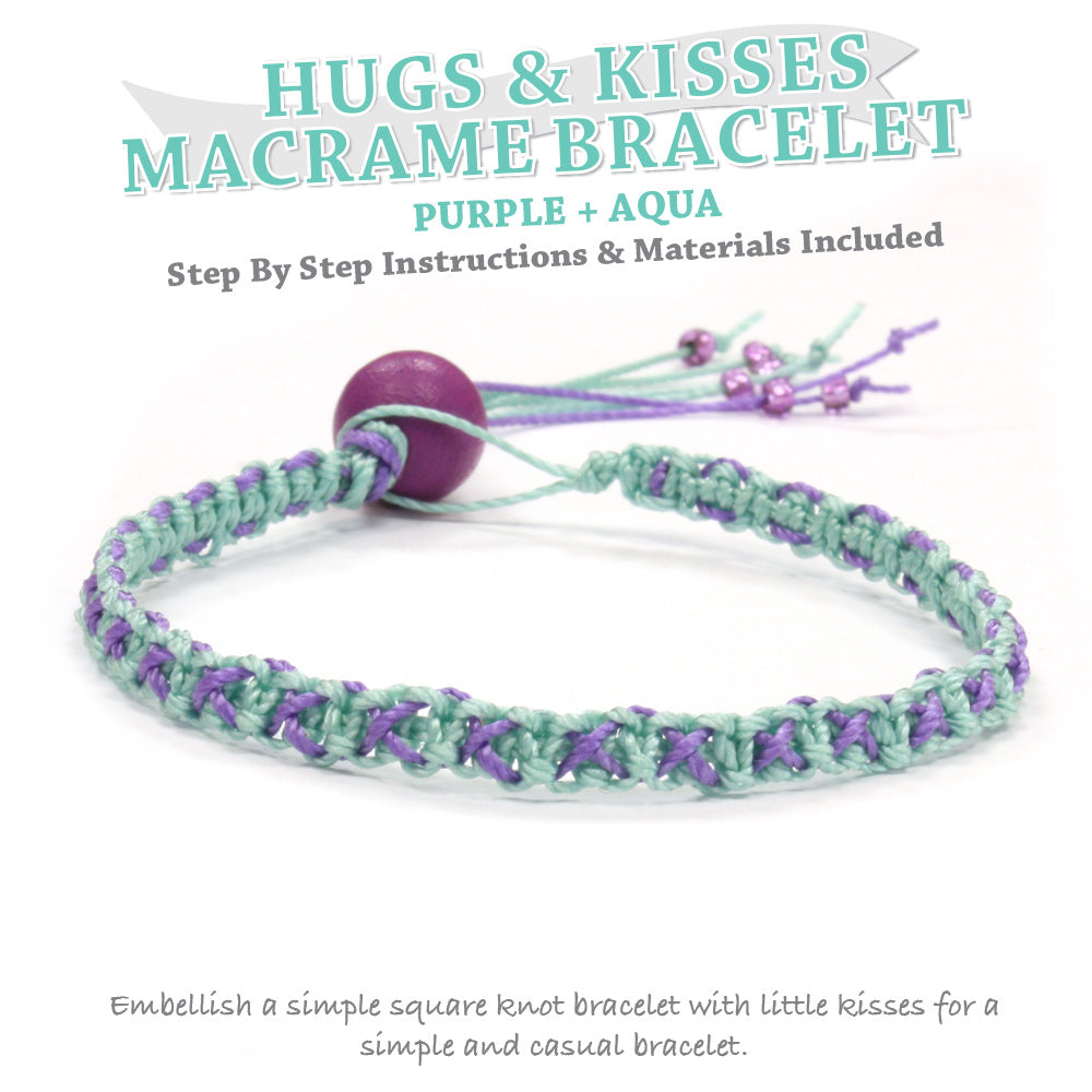 Hugs and Kisses Macrame Bracelet Kit Mint