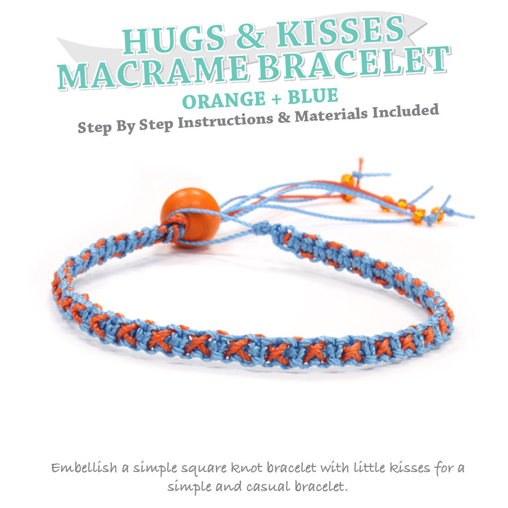 Hugs and Kisses Macrame Bracelet Kit Blue
