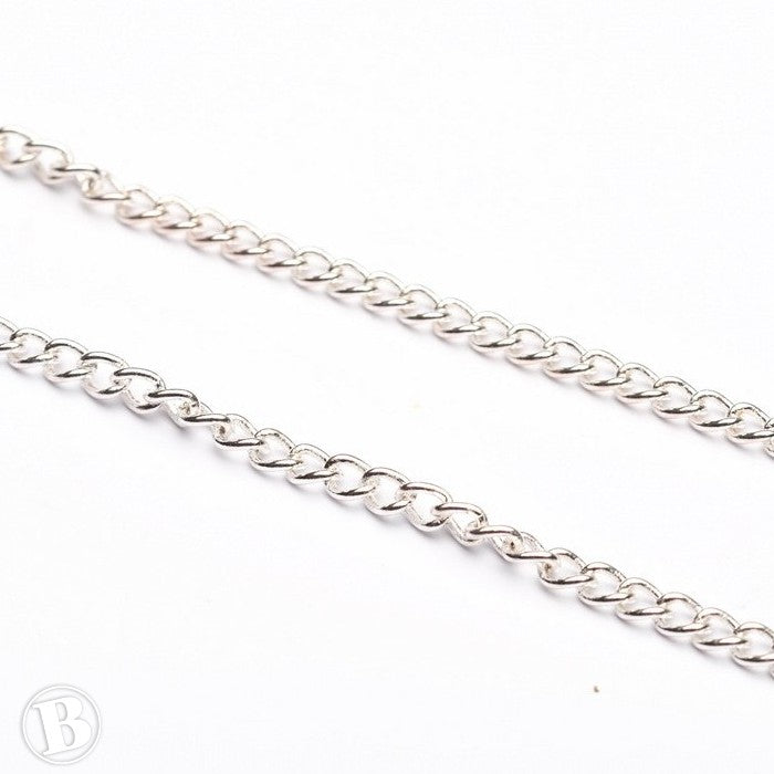 Light Chain Silver Plated Metal 3mm-Pack of 10m