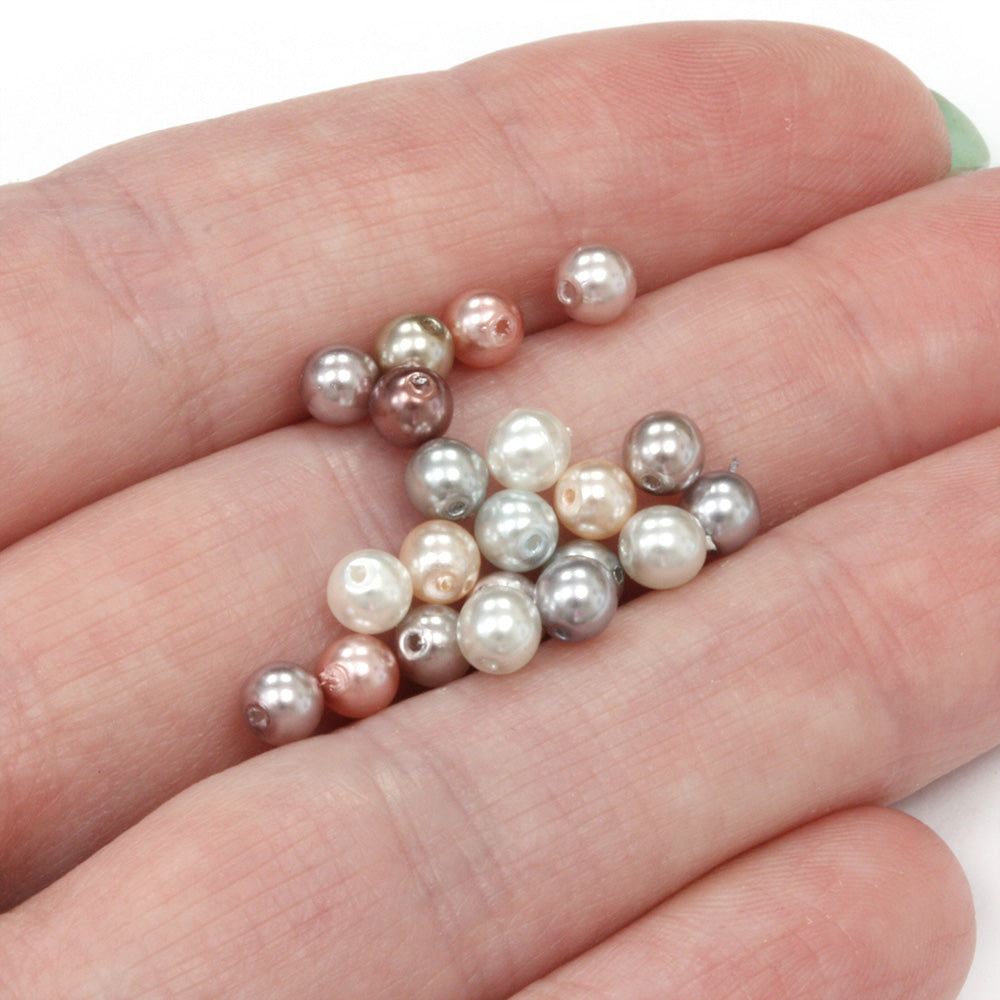 Pearl Mix Glass Round 4mm-Pack of 200