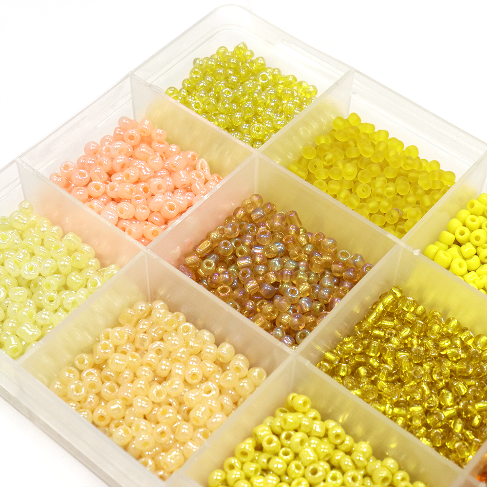 Glass Seed Beads Box Yellow 174x100mm - Pack of 1