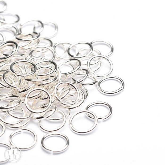 Jump Ring Silver Plated Metal 8mm-Pack of 100