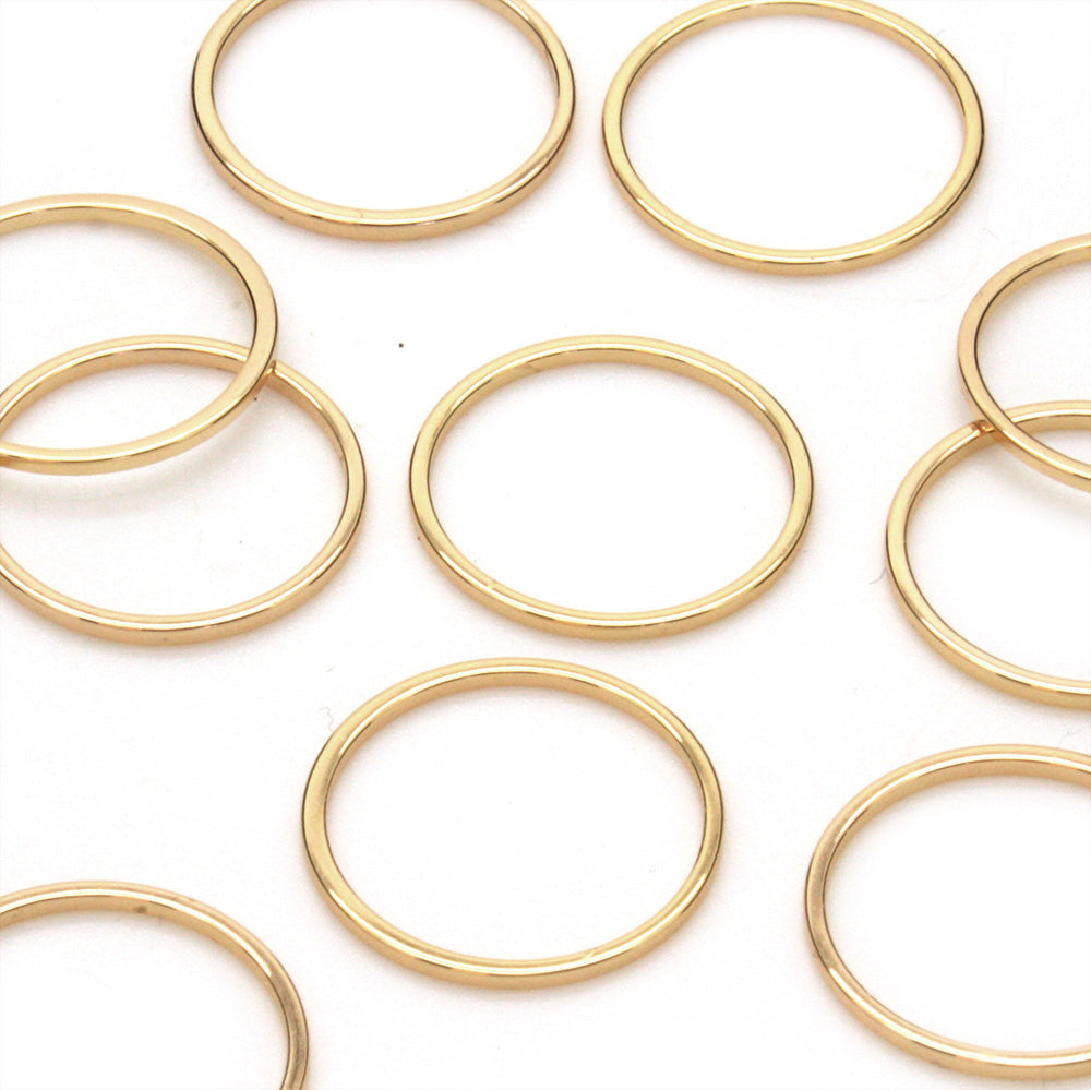 Open Circle Links 18mm Gold Plated - Pack of 10