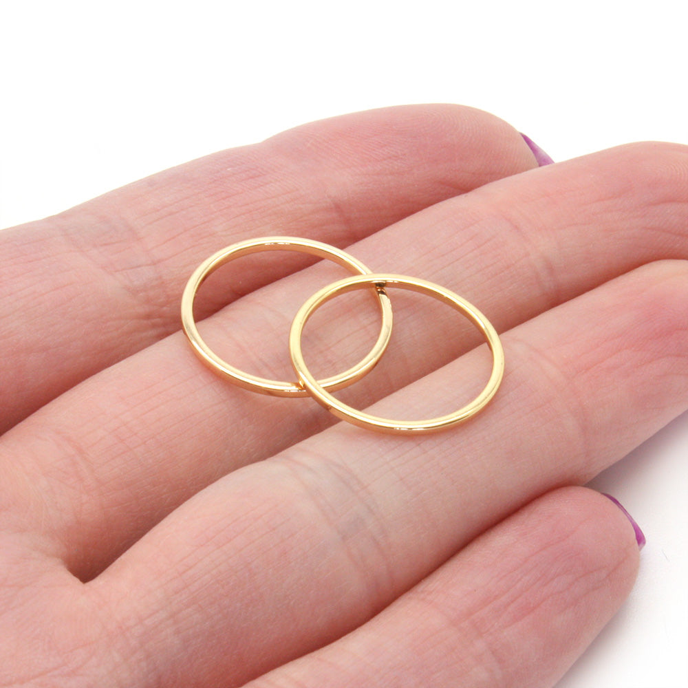 Open Circle Links 18mm Gold Plated - Pack of 10
