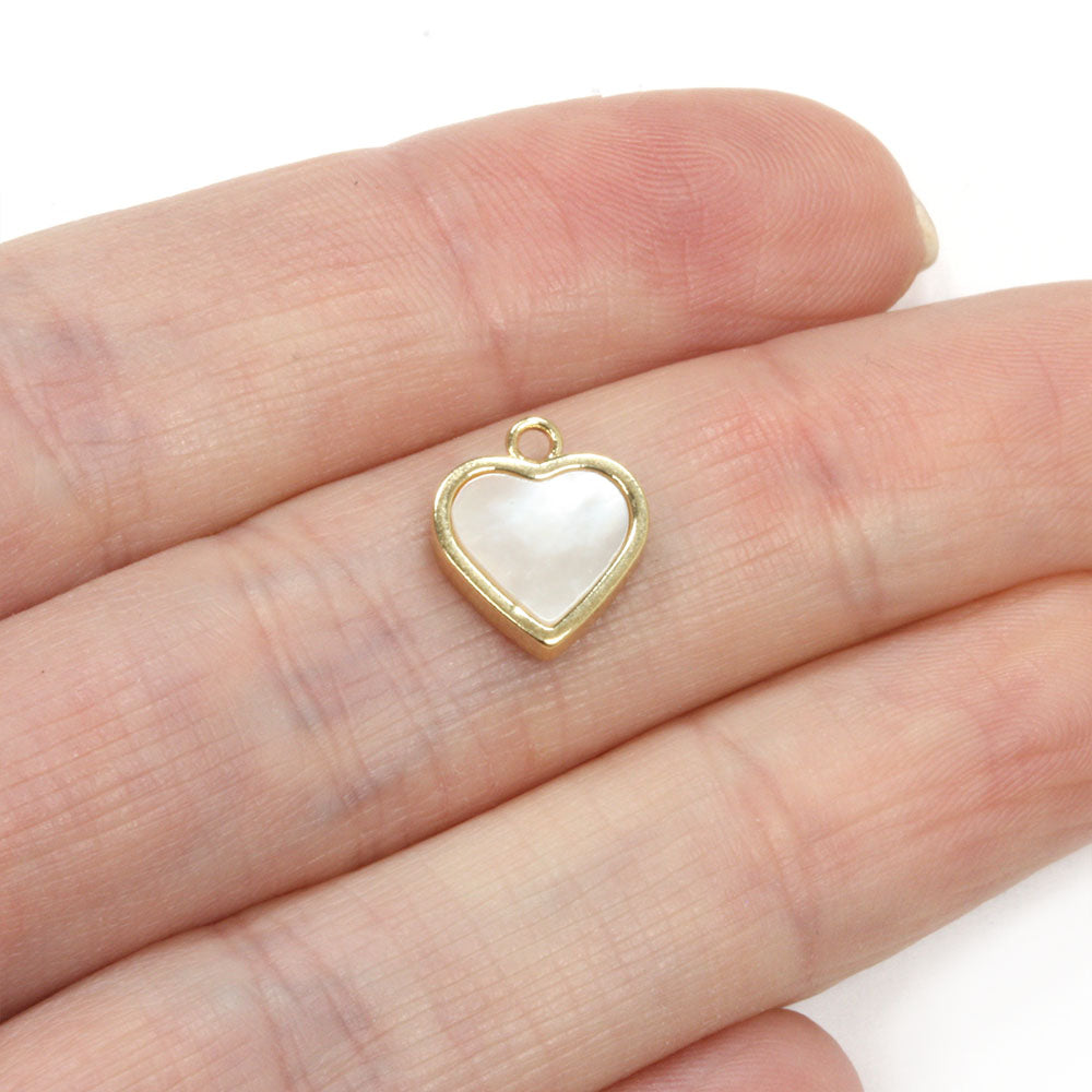 Shell Heart Pendant Gold Plated 12x10mm - Pack of 1