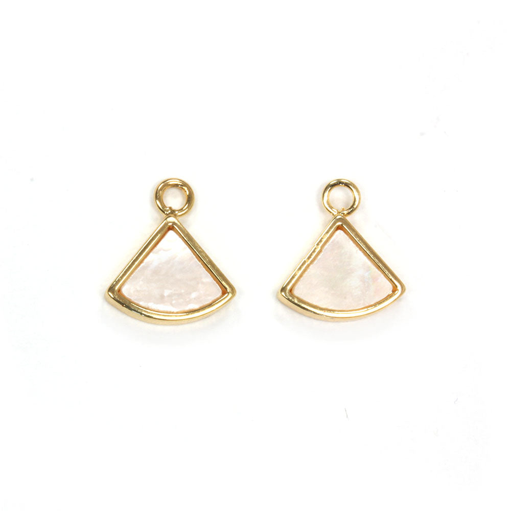 Shell Slice Charm Gold Plated 11.5x10mm - Pack of 2