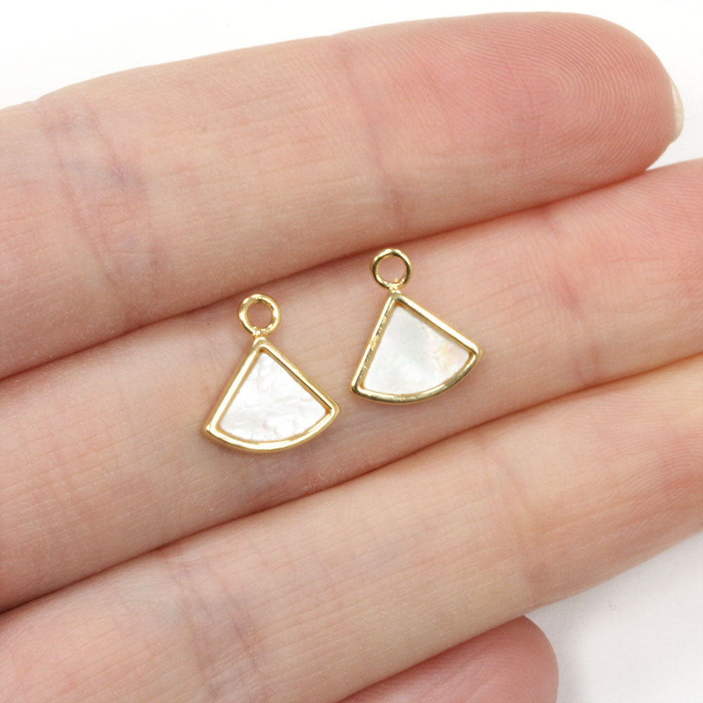 Shell Slice Charm Gold Plated 11.5x10mm - Pack of 2