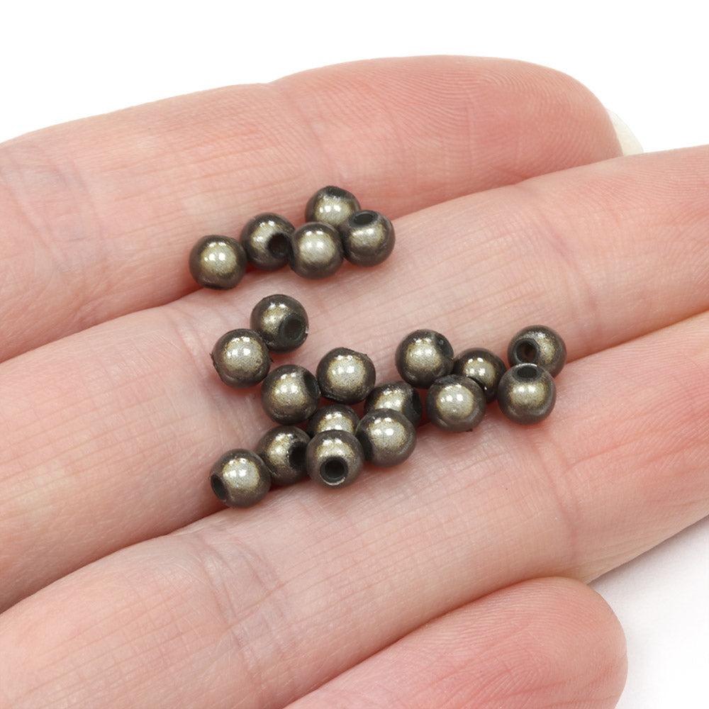 Miracle Bead Black Plastic Round 4mm - Pack of 200