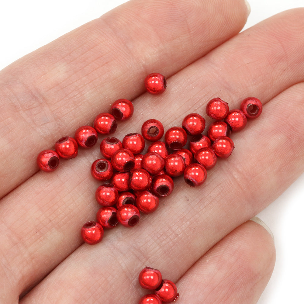 Miracle Bead Red Plastic Round 4mm-Pack of 200