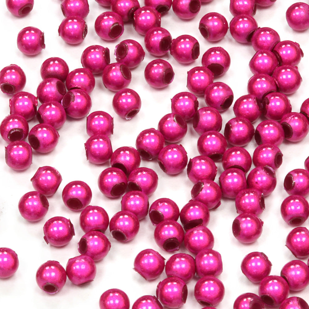 Miracle Bead Pink Plastic Round 4mm-Pack of 200