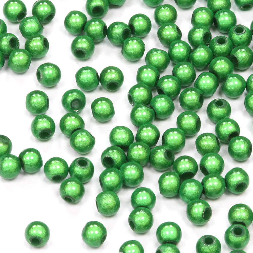 Miracle Bead Green Plastic Round 4mm-Pack of 200