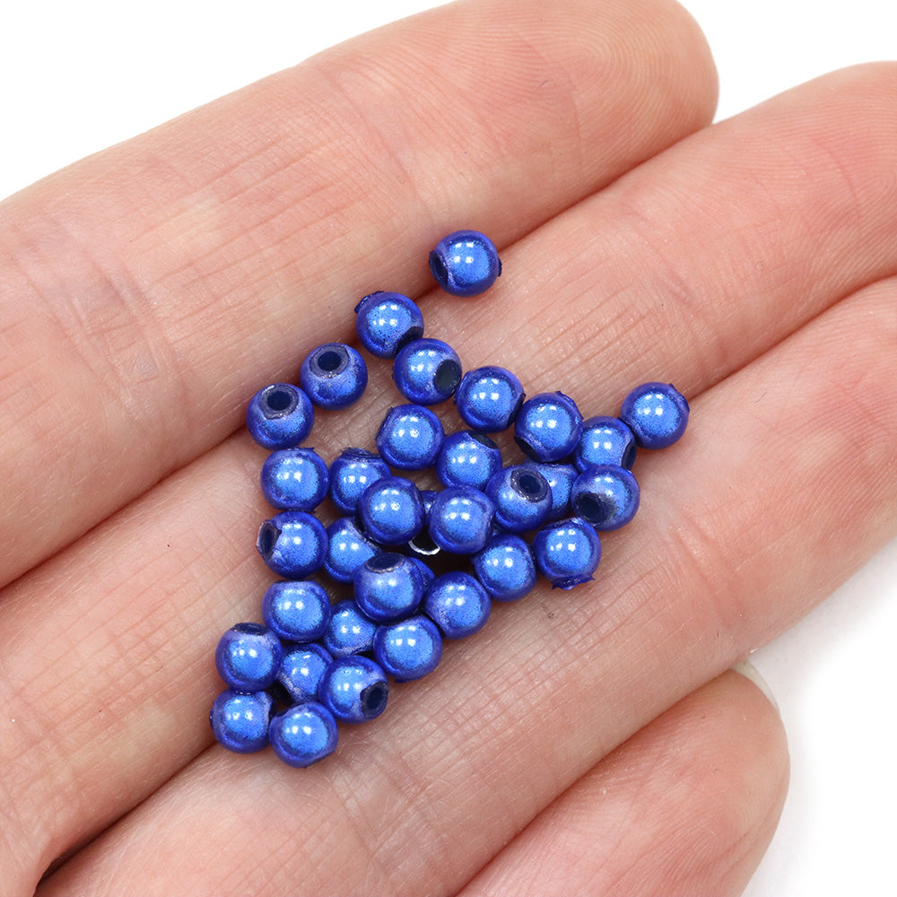 Miracle Bead Royal Blue Plastic Round 4mm-Pack of 200