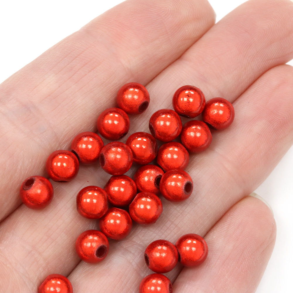 Miracle Bead Red Plastic Round 6mm-Pack of 200