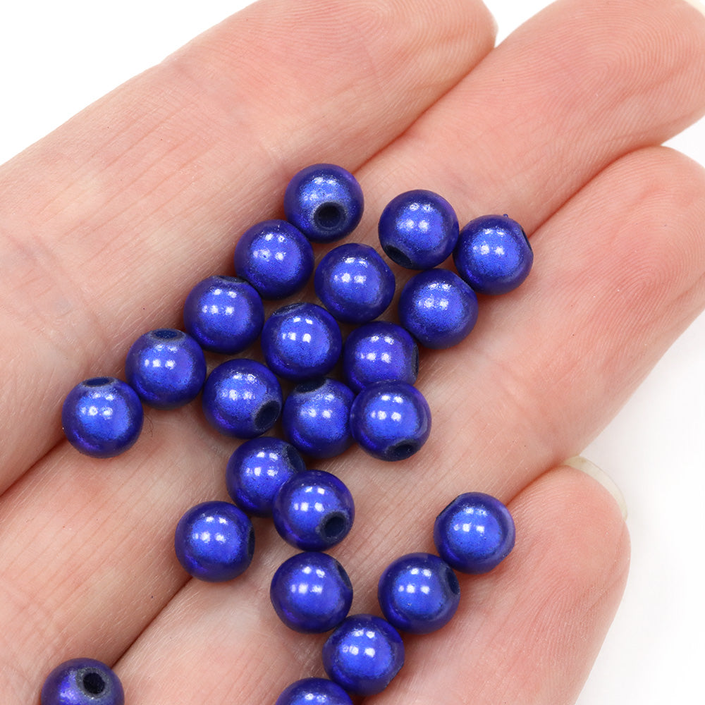 Miracle Bead Royal Blue Plastic Round 6mm-Pack of 200