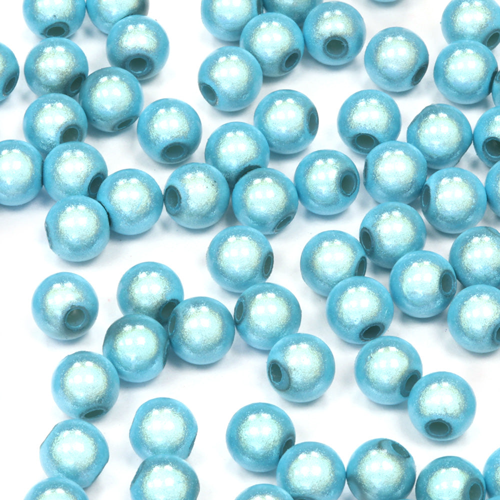 Miracle Bead Turquoise Plastic Round 6mm-Pack of 200