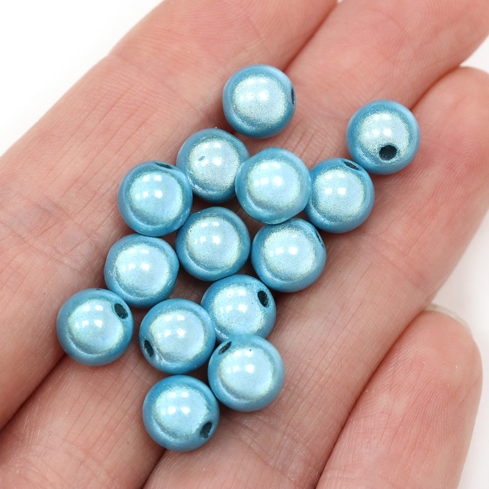 Miracle Bead Turquoise Plastic Round 8mm-Pack of 100