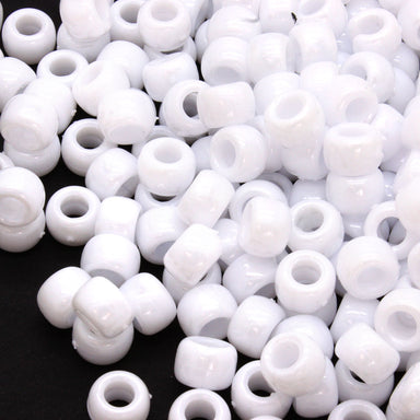kids plastic bath pearl white coloured  pony beads with large holes