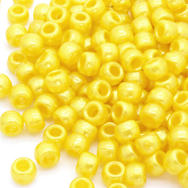 kids plastic bath pearl yellow coloured  pony beads with large holes