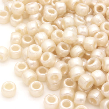 kids plastic cream bath pearl coloured  pony beads with large holes