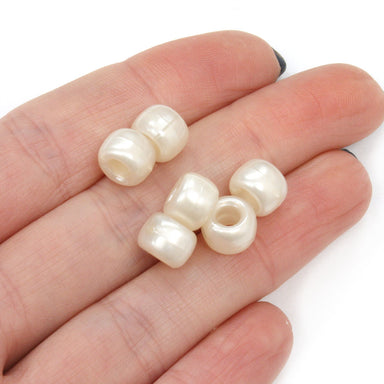 kids plastic cream bath pearl coloured  pony beads with large holes