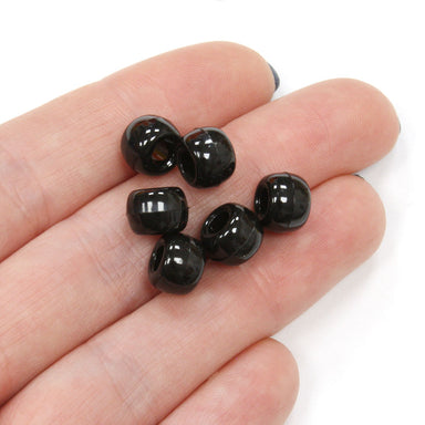 kids plastic black coloured  pony beads with large holes