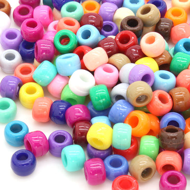 Mixed colour plastic pony beads