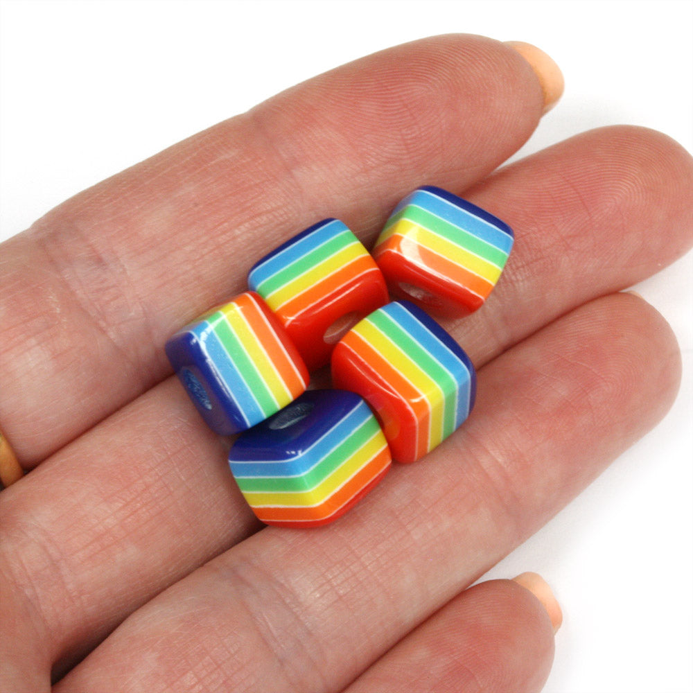 Resin Rainbow Cube 10mm - Pack of 100