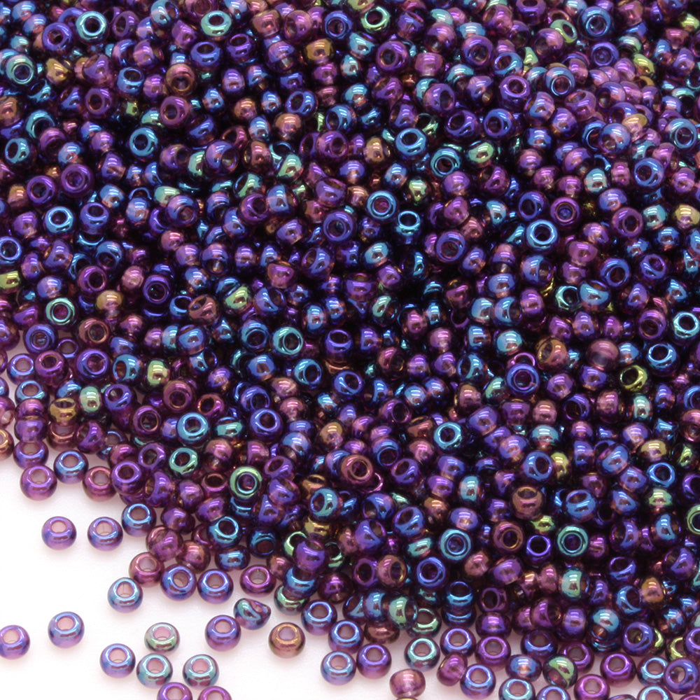 Rainbow Czech Amethyst Glass Rocaille/Seed 11/0-Pack of 5g