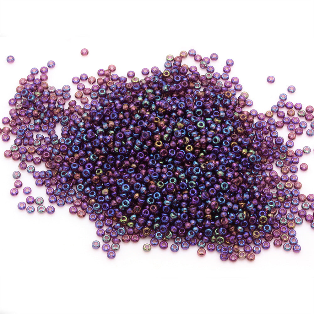 Rainbow Czech Amethyst Glass Rocaille/Seed 8/0-Pack of 5g