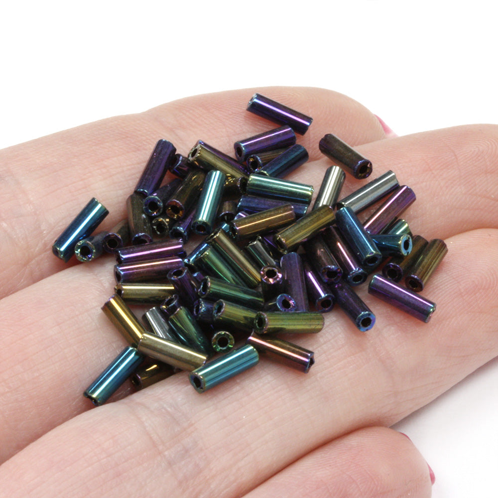 Black 6.6mm Bugle Rainbow - Pack of 5g
