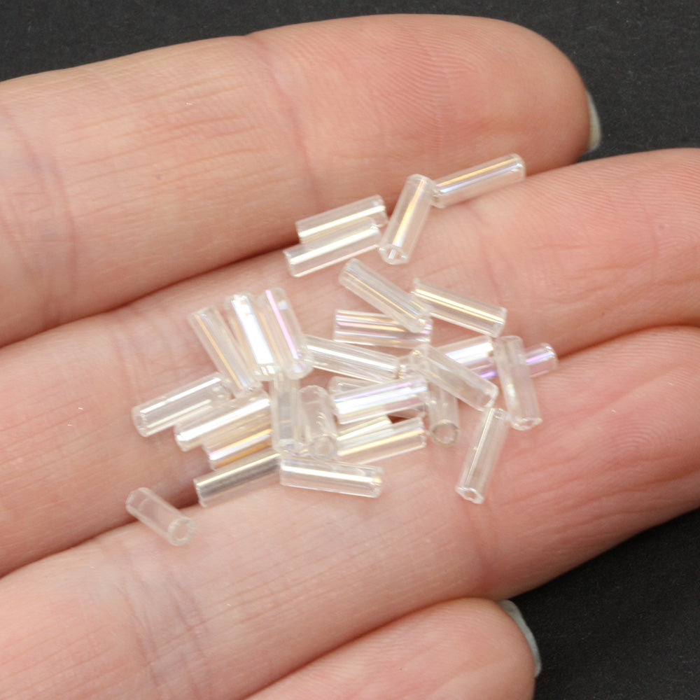 Clear 6.6mm Bugle Rainbow - Pack of 50g