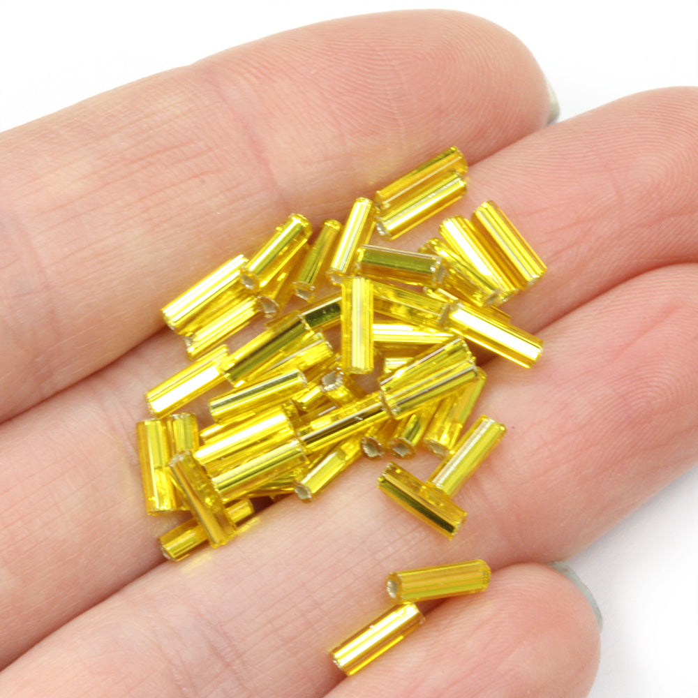 Yellow 6.6mm Bugle Silver Lined - Pack of 5g